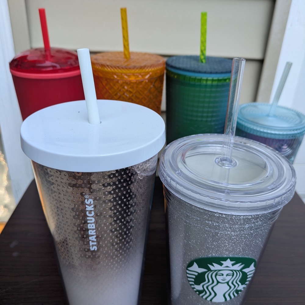 Starbucks bundle:6 Tumbler Reusable Cold Cups with Straws